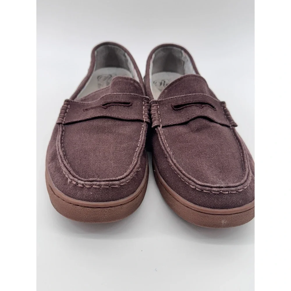 Cole Haan Pinch Maine Penny Loafers Mens 10.5 Brown‎ Canvas Slip On Shoes